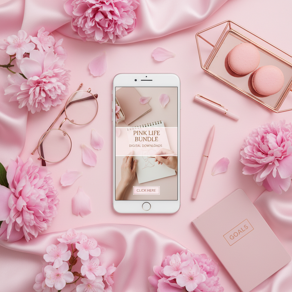 Pink Aesthetic Faceless Video Bundle Mockup